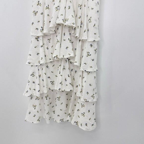 Forever 21 Tiered Floral Print Strappy Sleeve Mini Dress Size Sm Boho Prairie - Picture 4 of 12